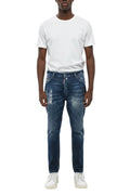 Blue Slim Distressed Jeans 1