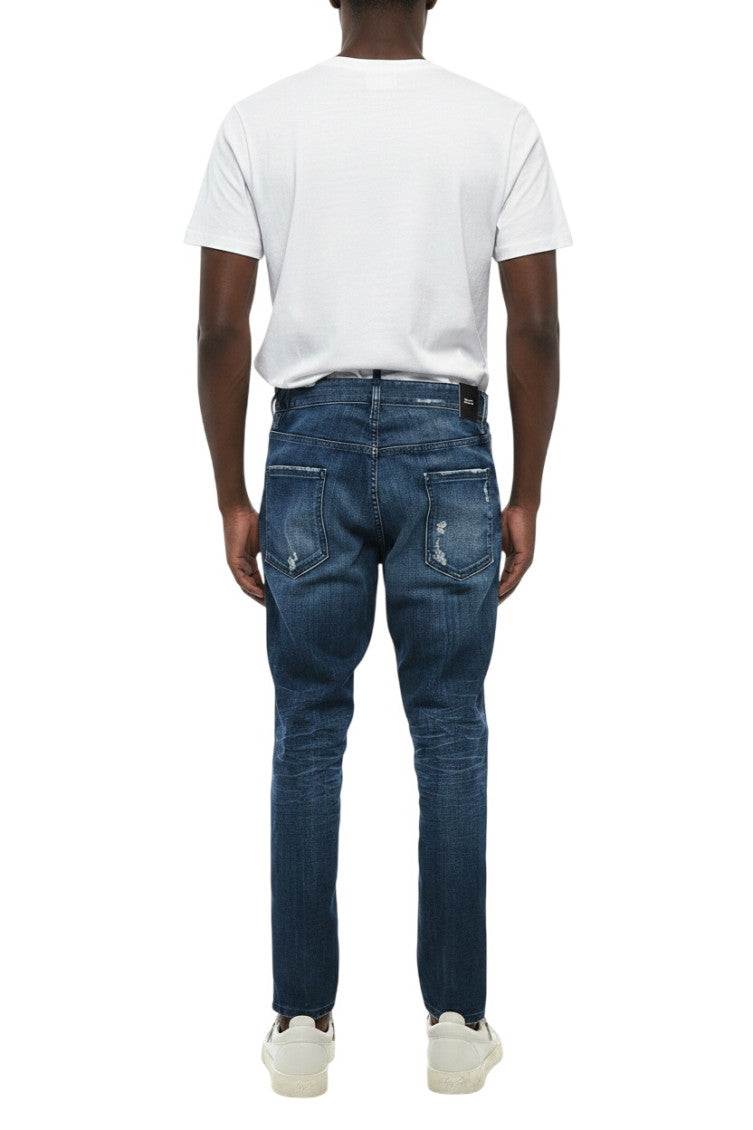 Blue Slim Distressed Jeans 2