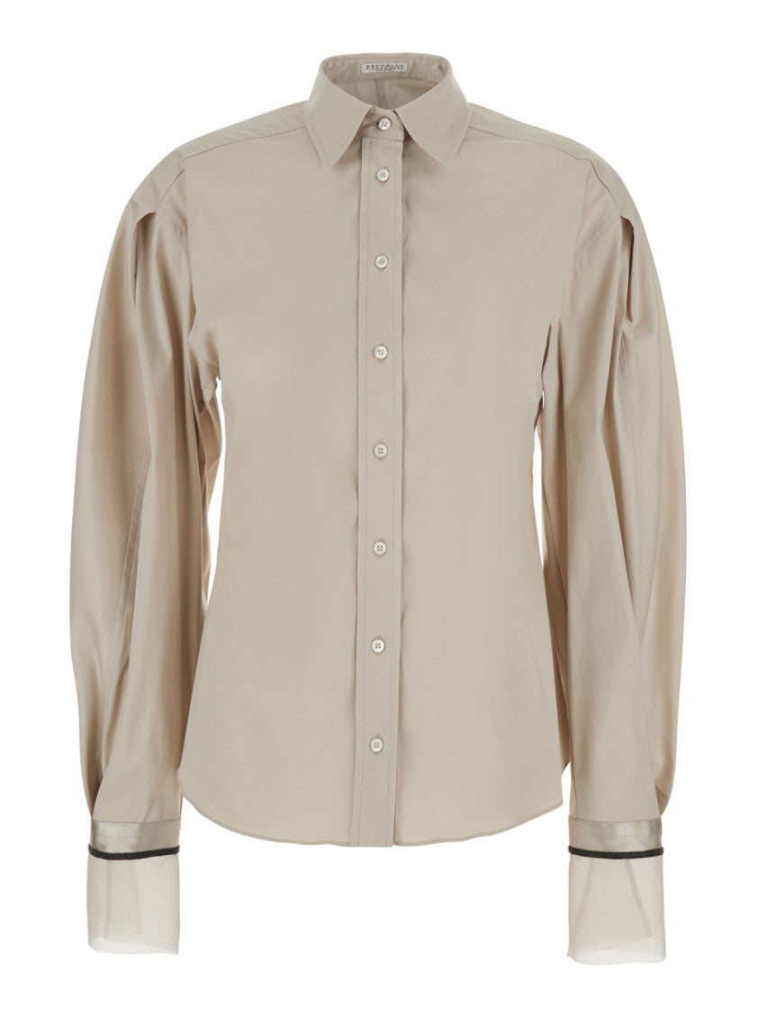 Beige Slim Solid Shirt 1