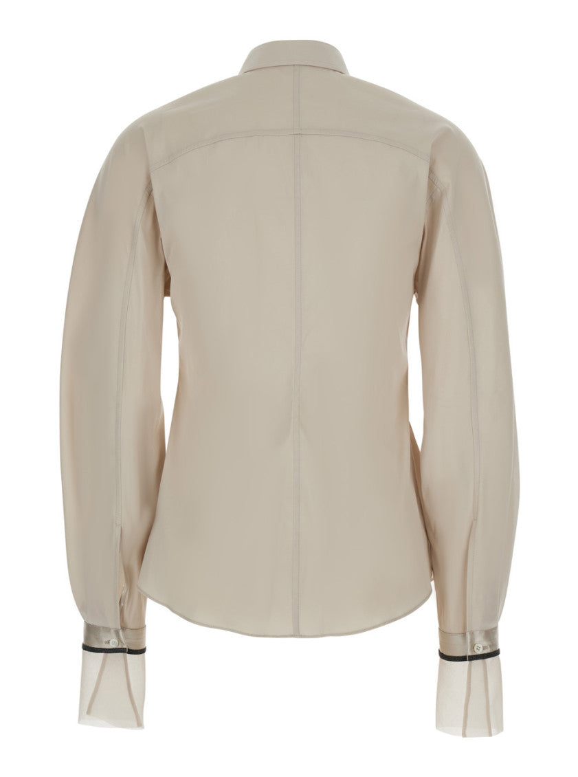 Beige Slim Solid Shirt 2