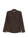 Dark Brown Regular Solid Shirt 1