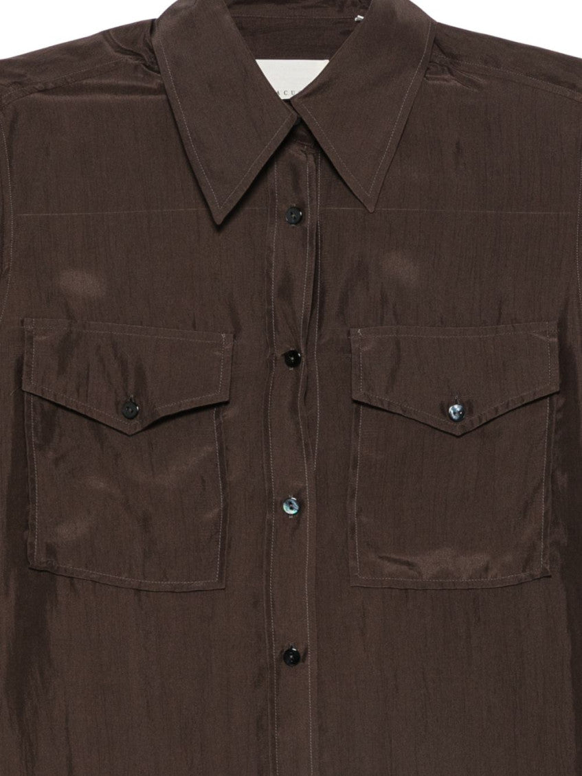 Dark Brown Regular Solid Shirt 3
