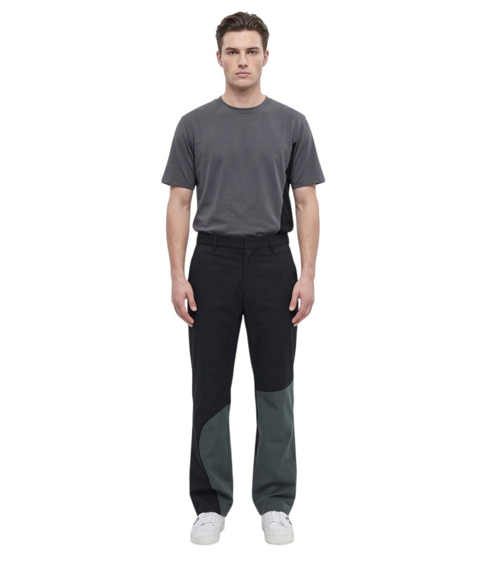 Black Color Block Trousers 2