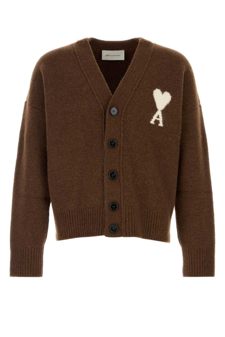Brown V Neck Cardigan 1