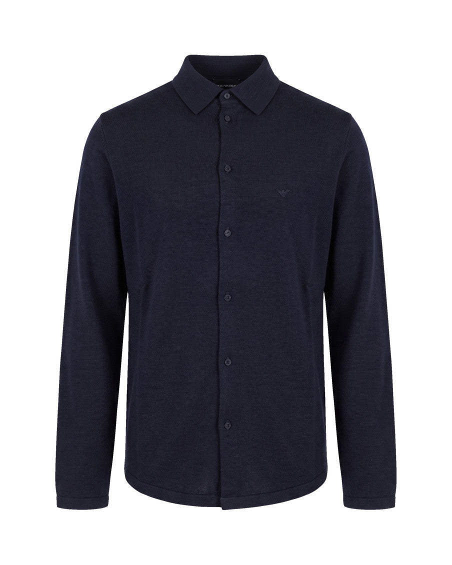 Navy Blue Textured Shirt 1