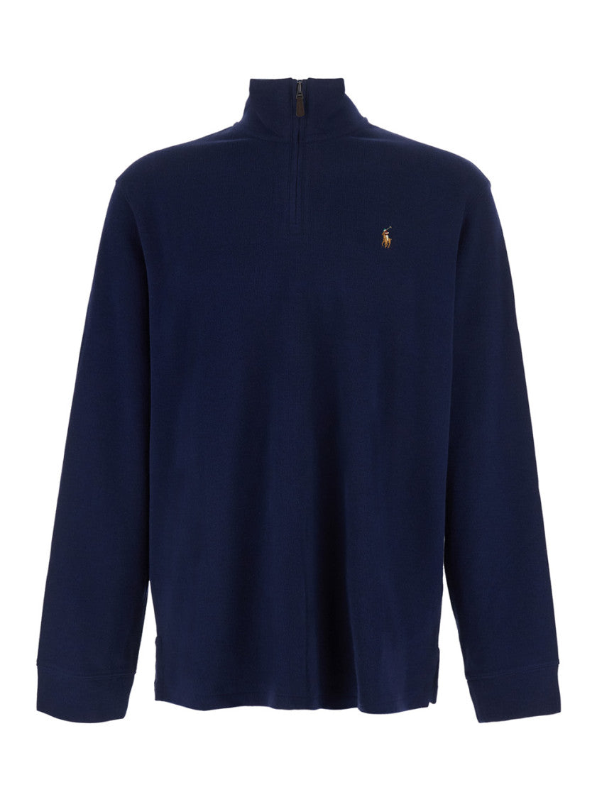 Navy Blue Half Zip Sweatshirt 1