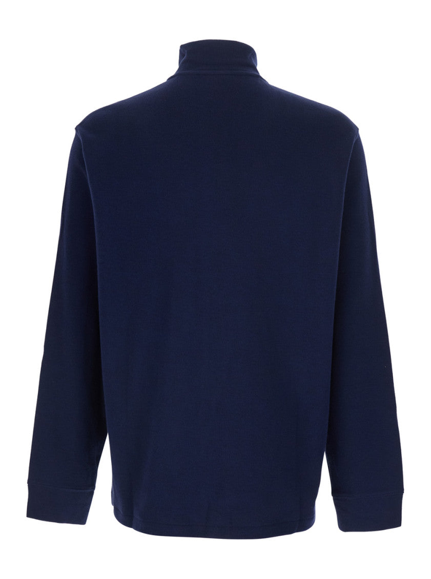 Navy Blue Half Zip Sweatshirt 2