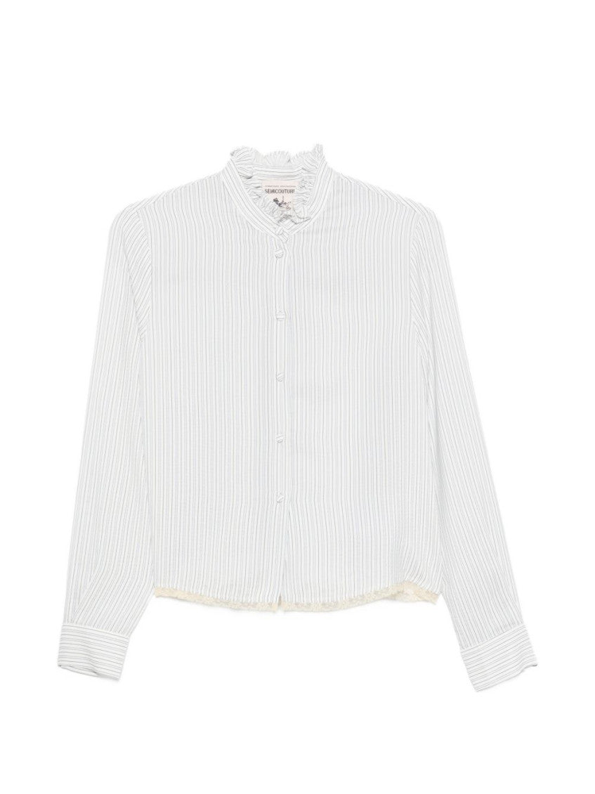 White Regular Stripes Shirt 1