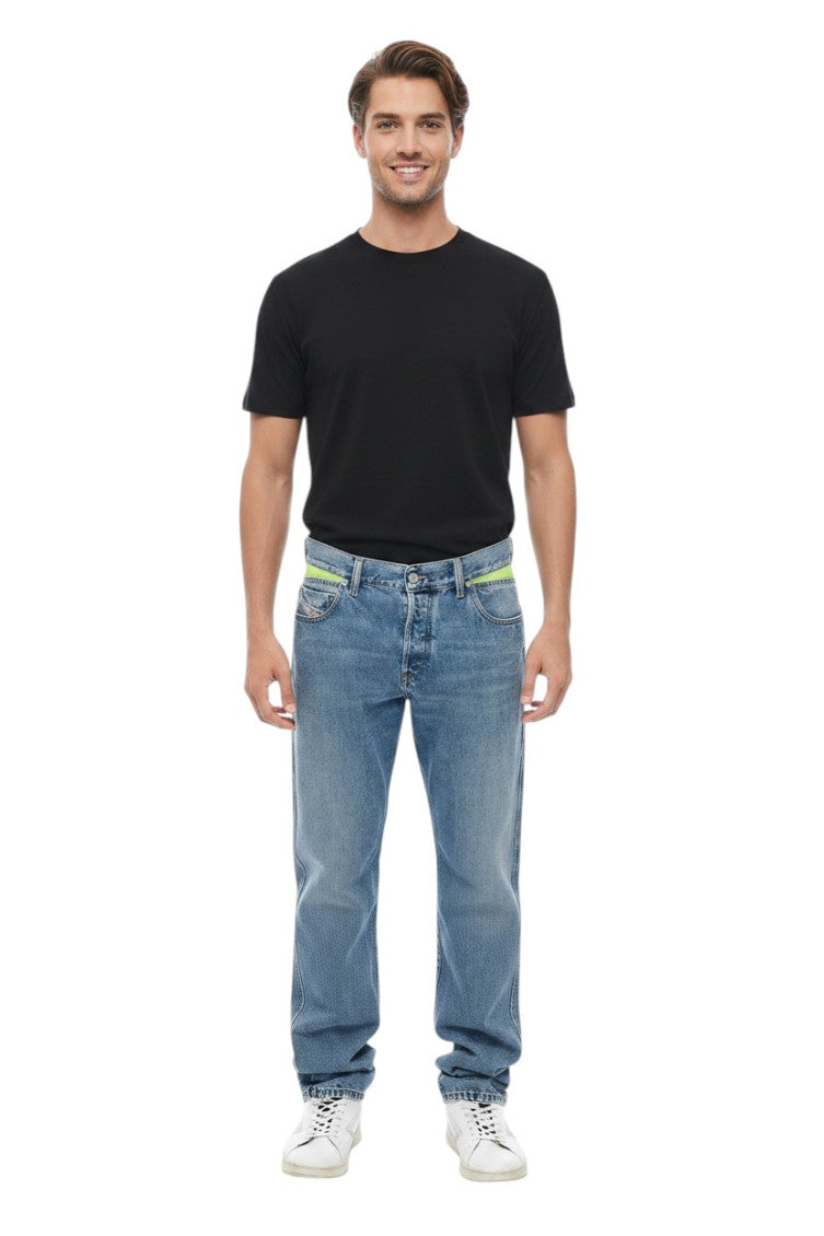 Blue Straight Mid Rise Jeans 1