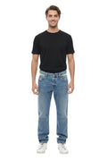 Blue Straight Mid Rise Jeans 1