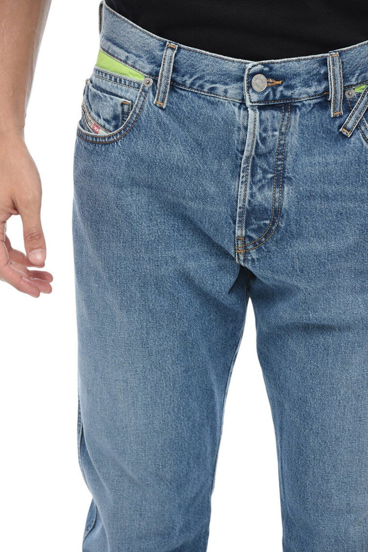 Blue Straight Mid Rise Jeans 3
