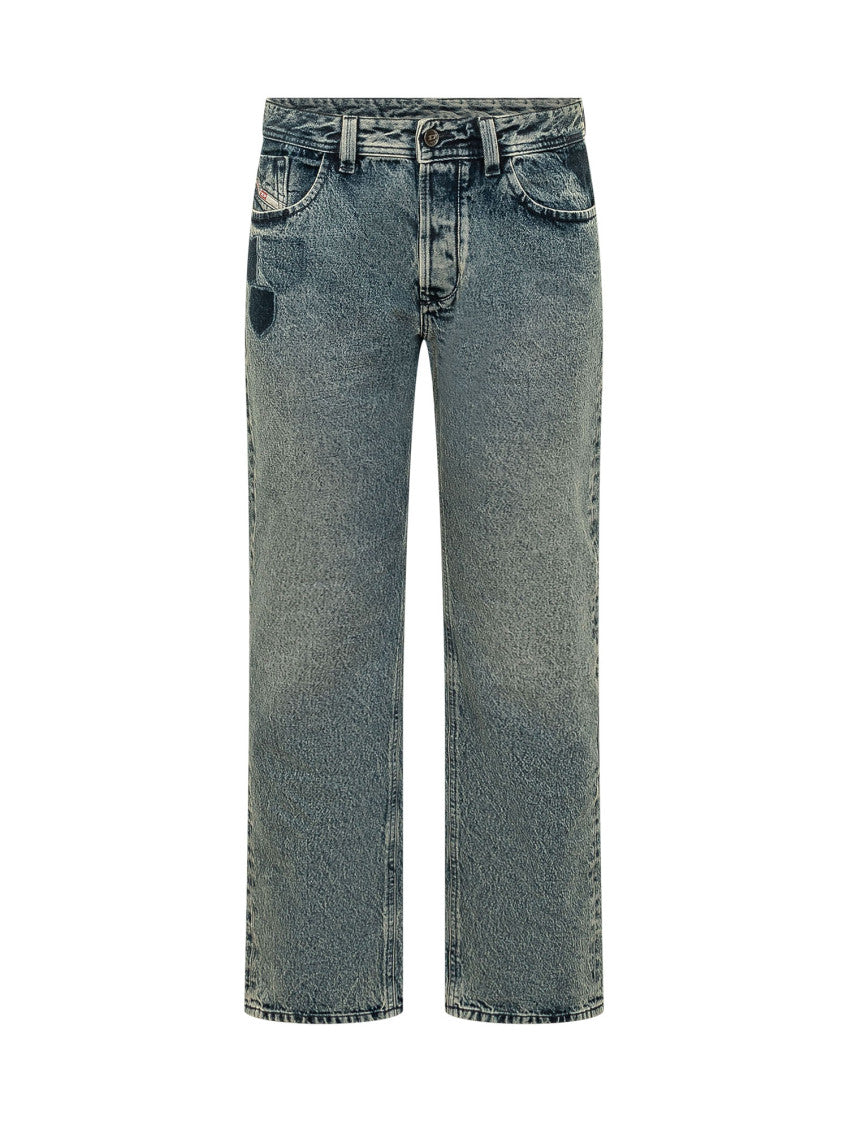 Blue Straight Mid Rise Jeans 1