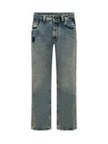 Blue Straight Mid Rise Jeans 1