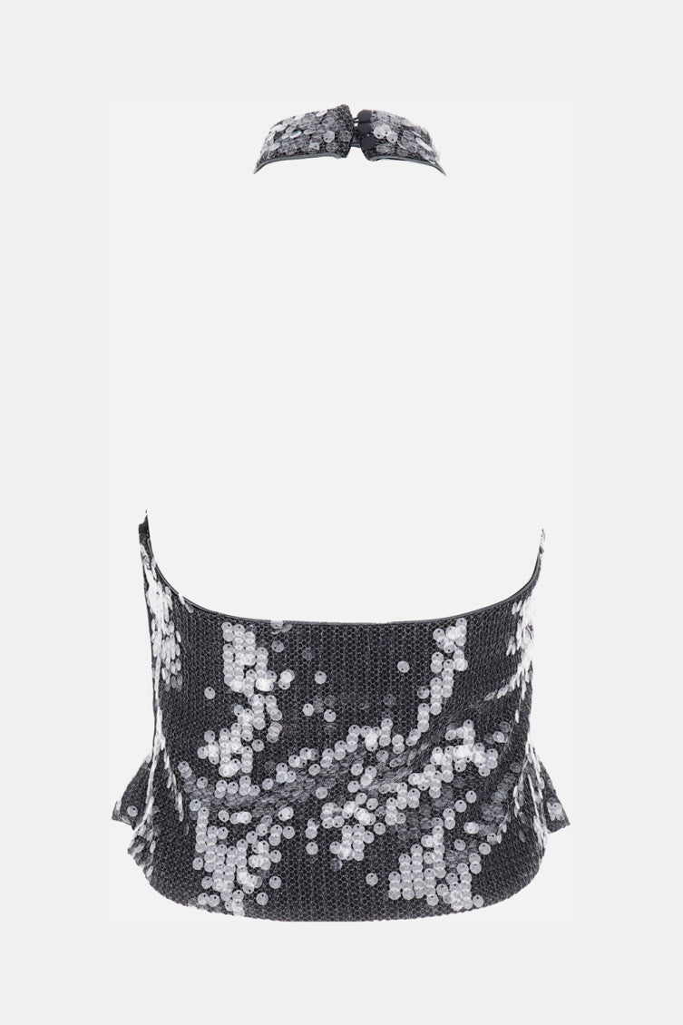 Grey Sleeveless Sequin Top 2