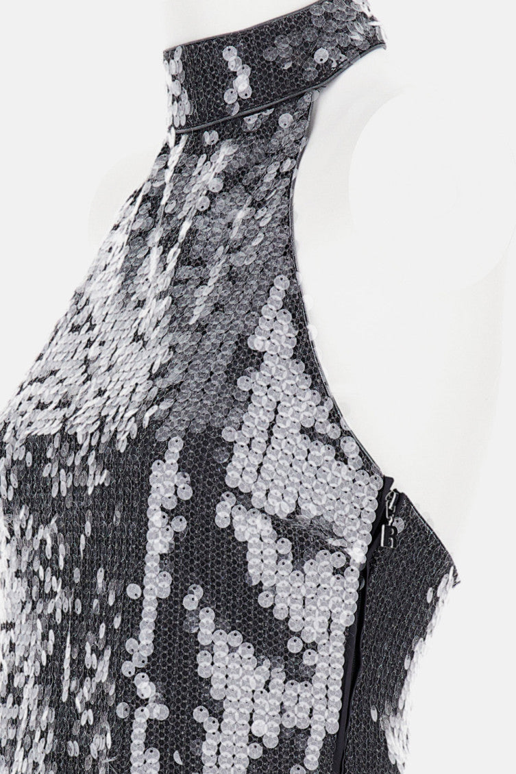 Grey Sleeveless Sequin Top 3