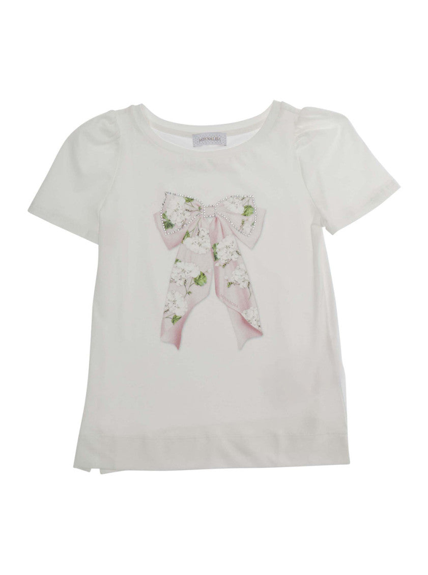 Girls White Embellished T-Shirt 1