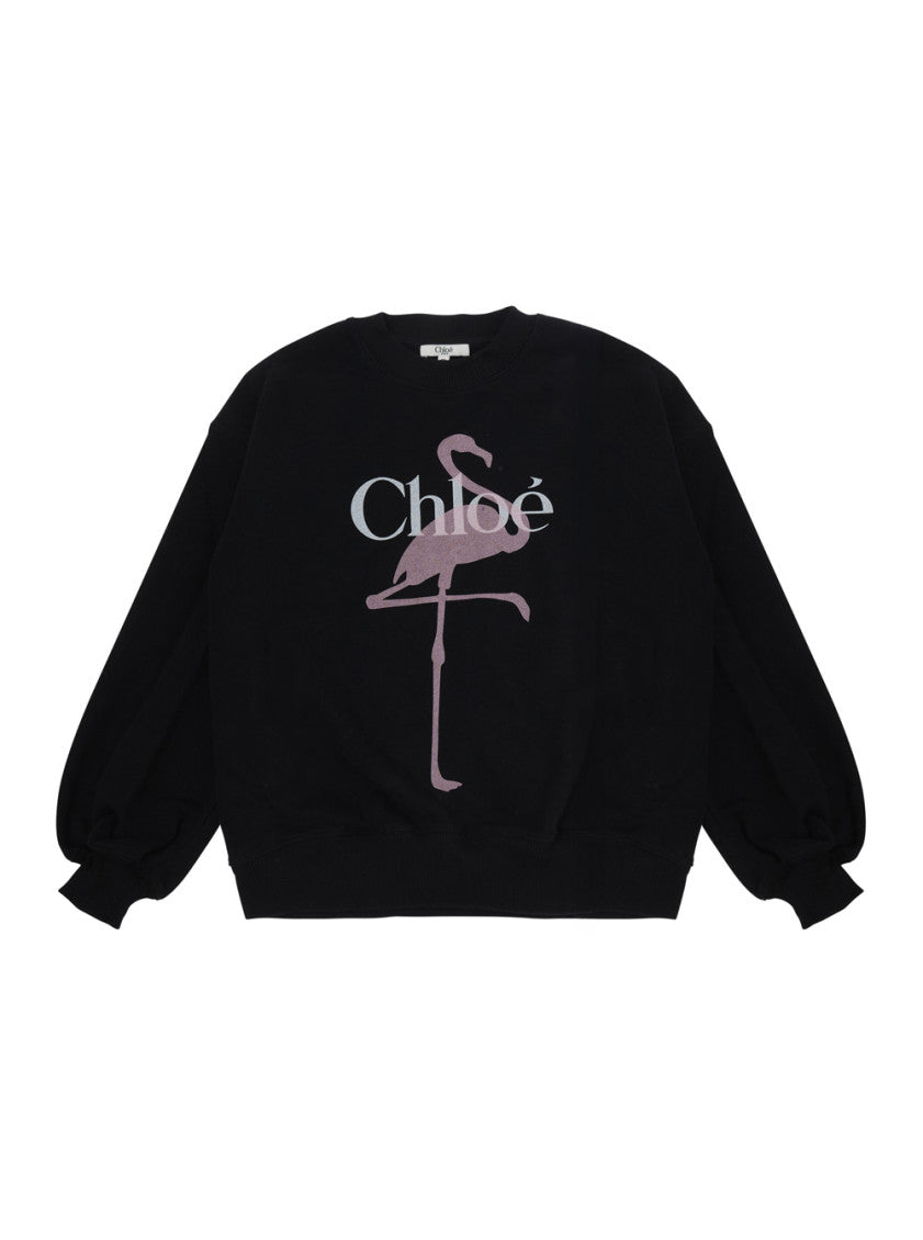 Girls Black Graphic Sweatshirt 1