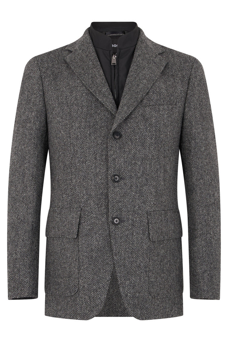 Grey Notched Lapel Blazer 1