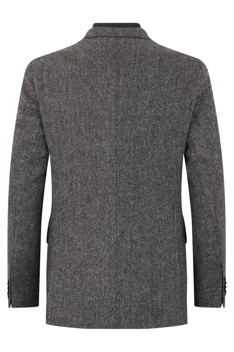 Grey Notched Lapel Blazer 2