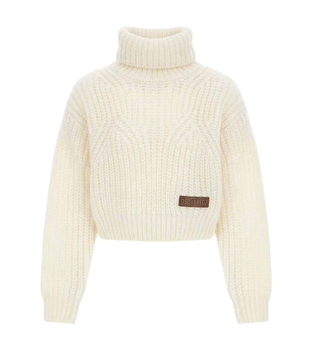 Girls White Knitted Sweater 1