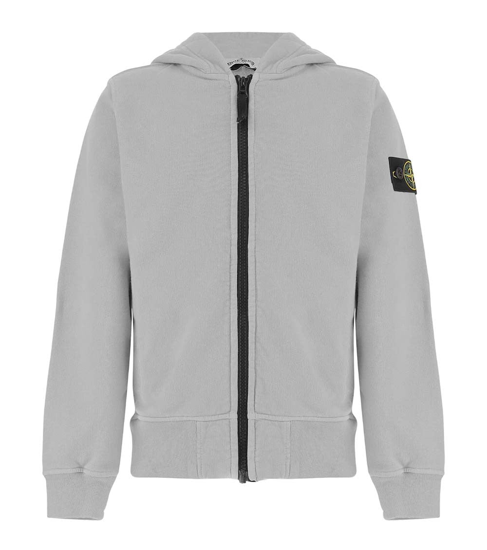 Boys Light Grey Cotton Hoodie 1