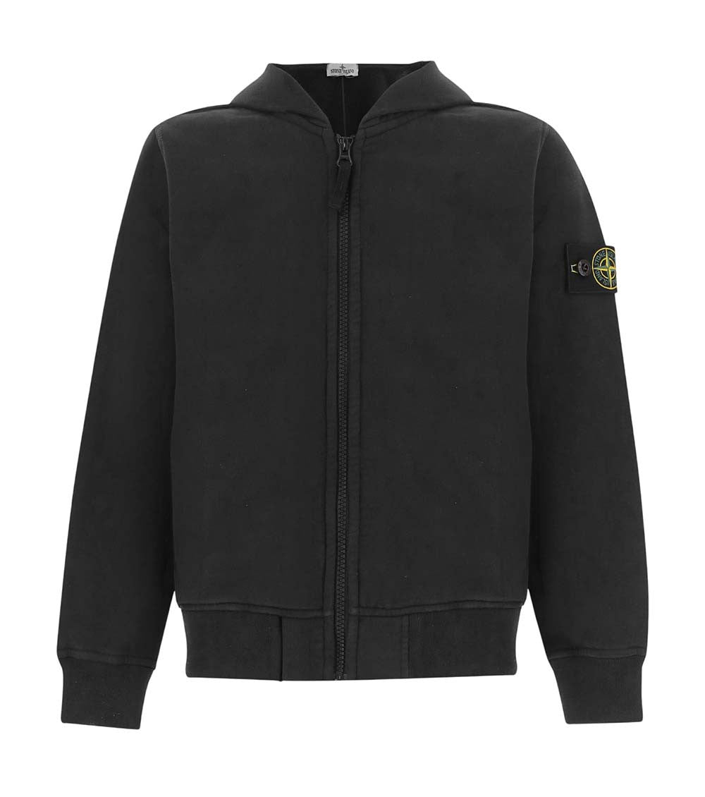 Boys Black Cotton Hoodie 1