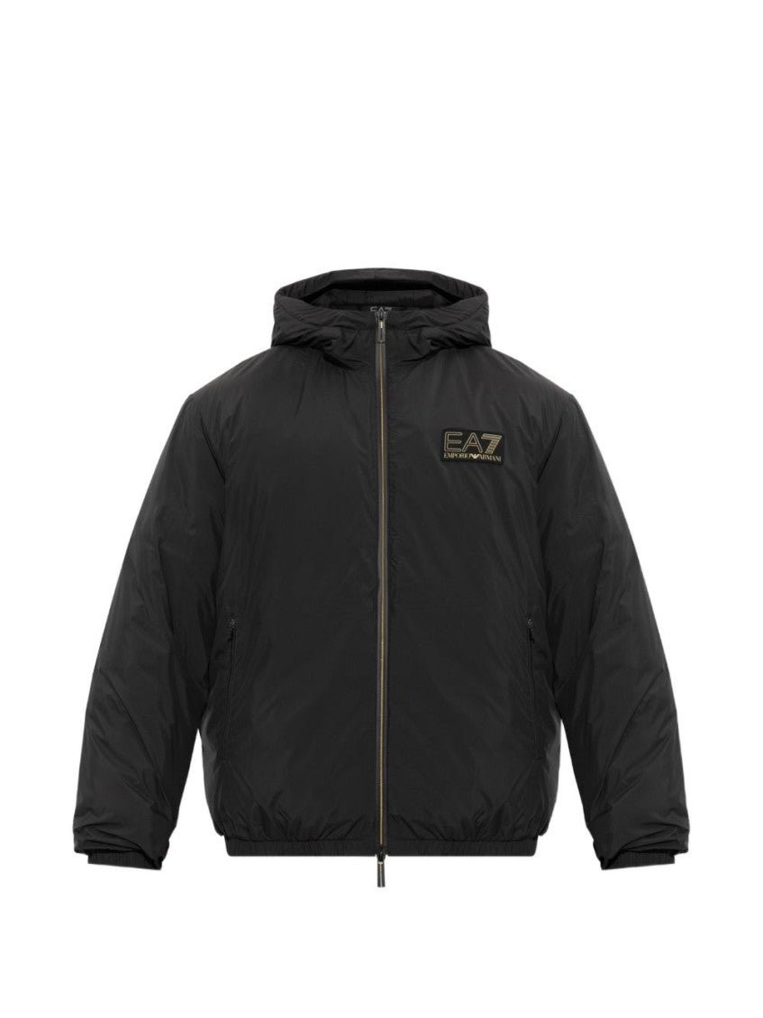 Black Logo Hood Jacket 1