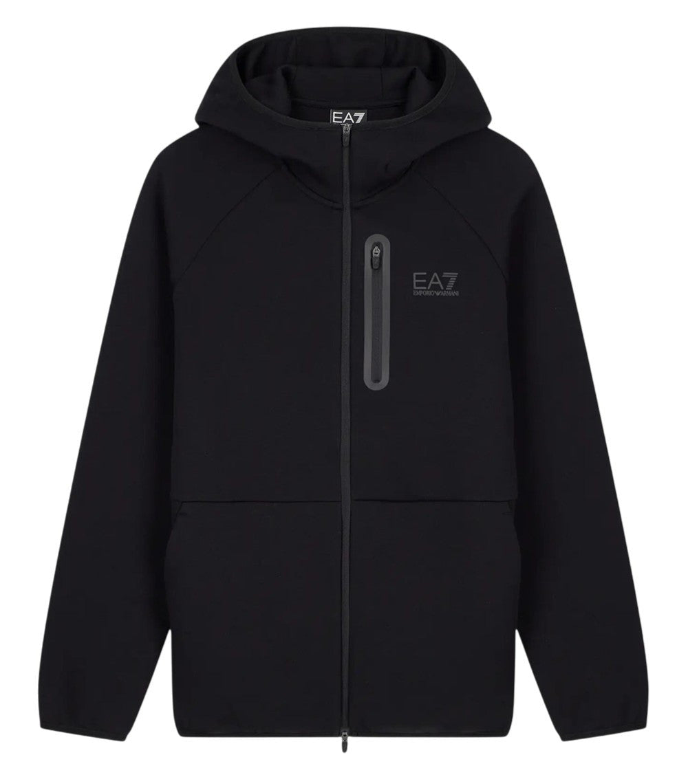 Black Zip Up Logo Hoodie 1