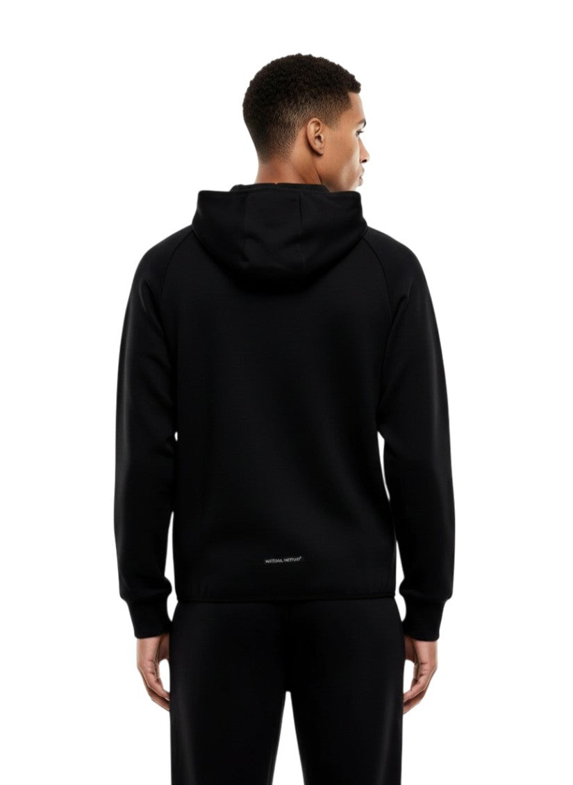 Black Zip Up Logo Hoodie 3