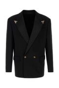 Black Peaked Lapel Blazer 1