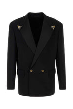 Black Peaked Lapel Blazer 1