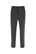 Grey Slim Striped Pants 1