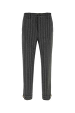 Grey Slim Striped Pants 1