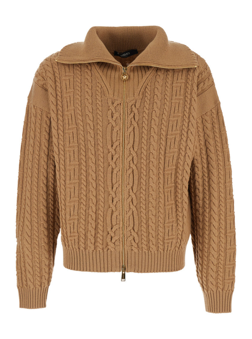 Beige Mock Collar Sweater 1