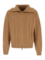 Beige Mock Collar Sweater 1