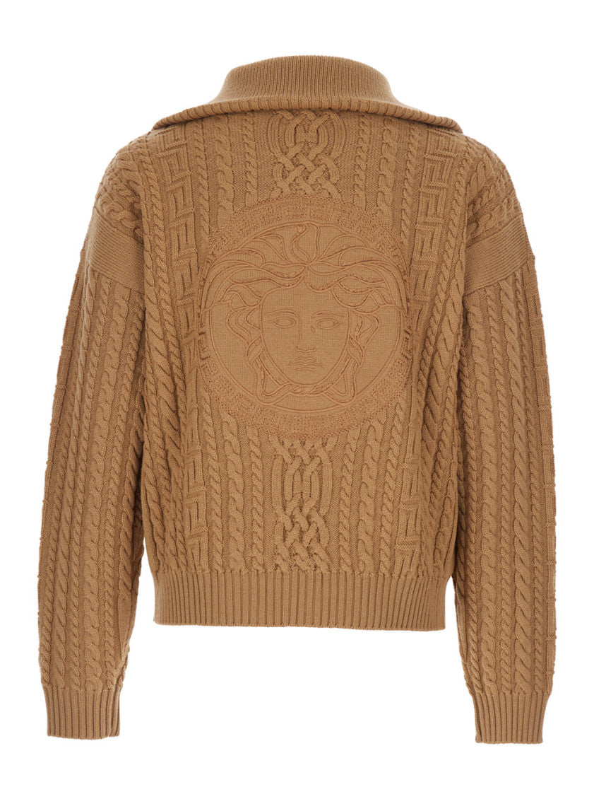 Beige Mock Collar Sweater 2