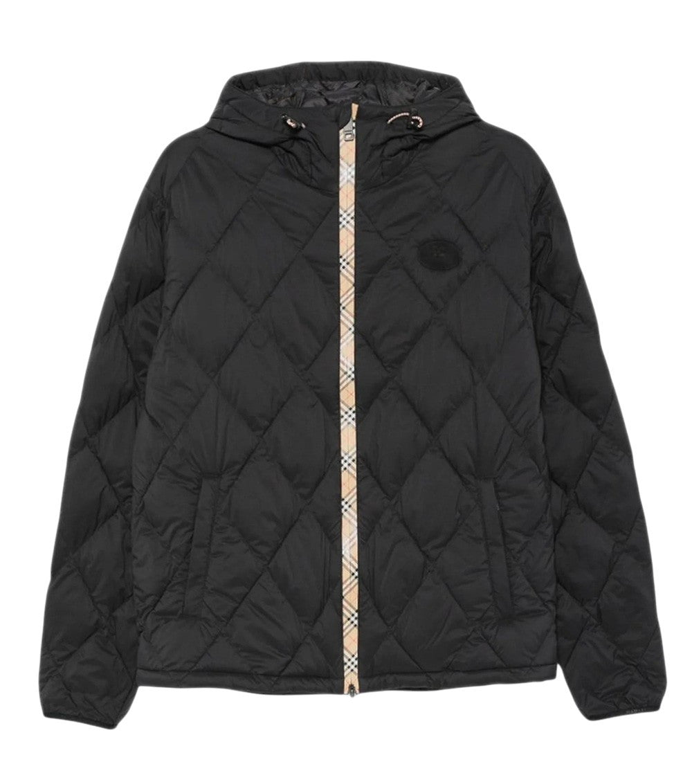Black Quilted Hood Jacket 1