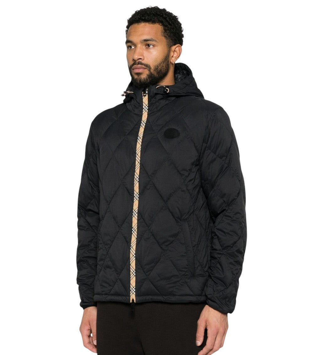 Black Quilted Hood Jacket 2
