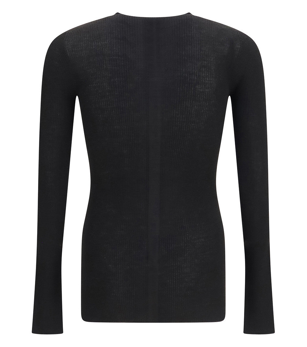 Black Slim Knitted Sweater 2