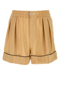 Brown Loose Striped Shorts 1