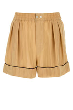 Brown Loose Striped Shorts 1