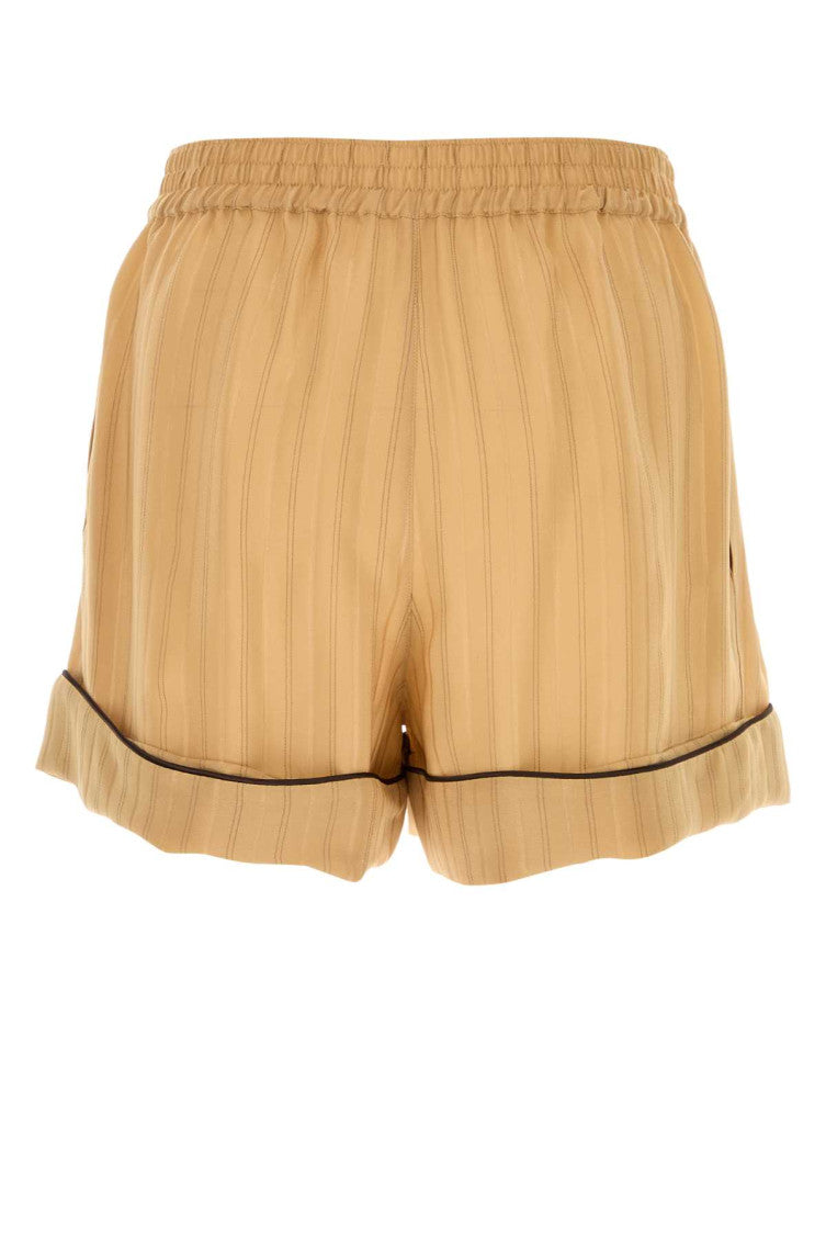 Brown Loose Striped Shorts 2