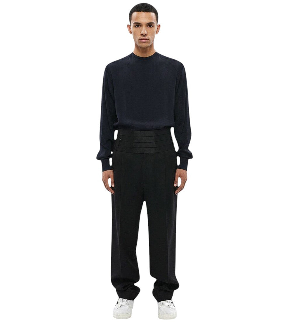 Black Relaxed Pleated Pants 1