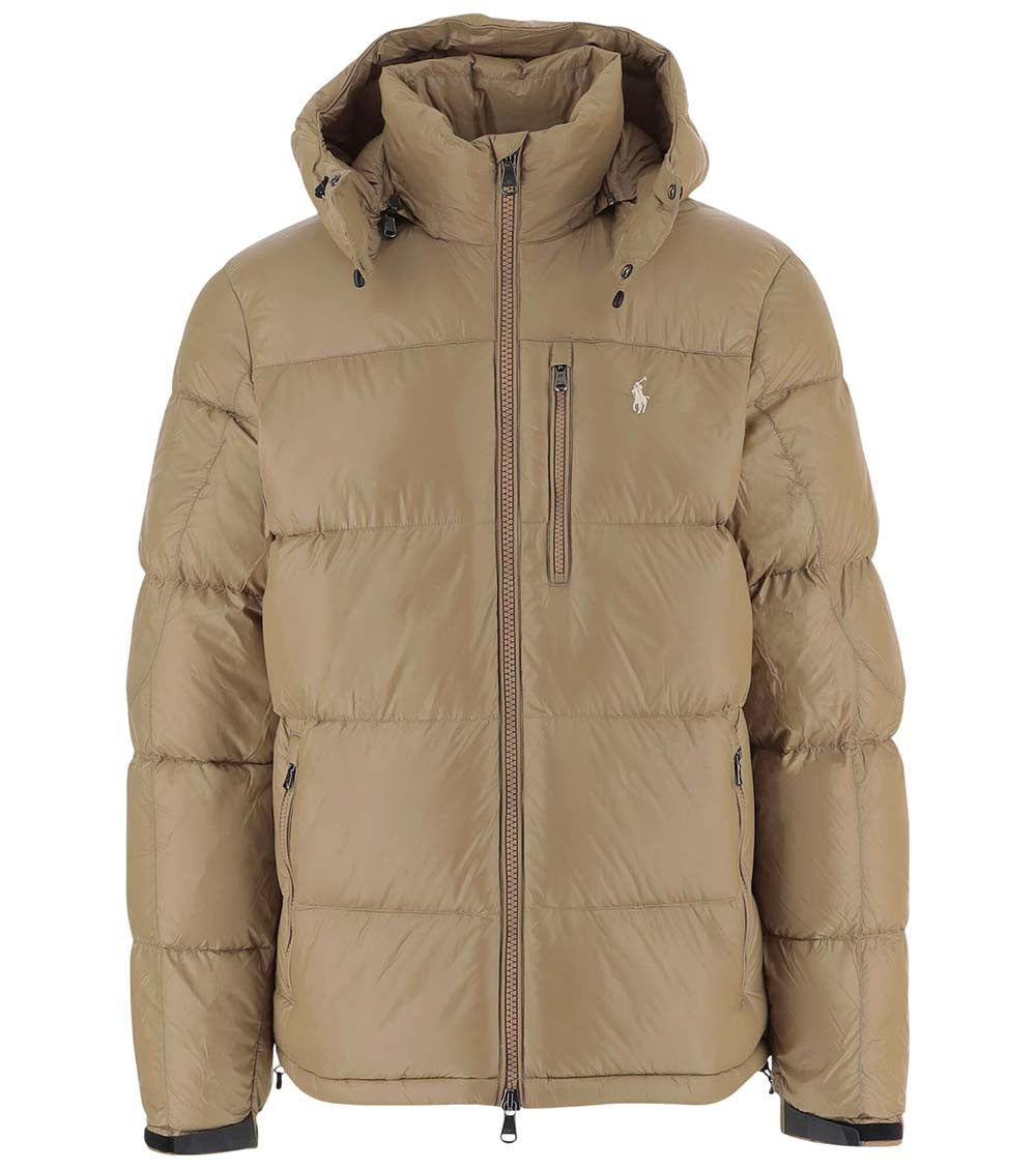 Beige Hooded Down Jacket 1