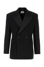 Black Peaked Lapel Blazer 1