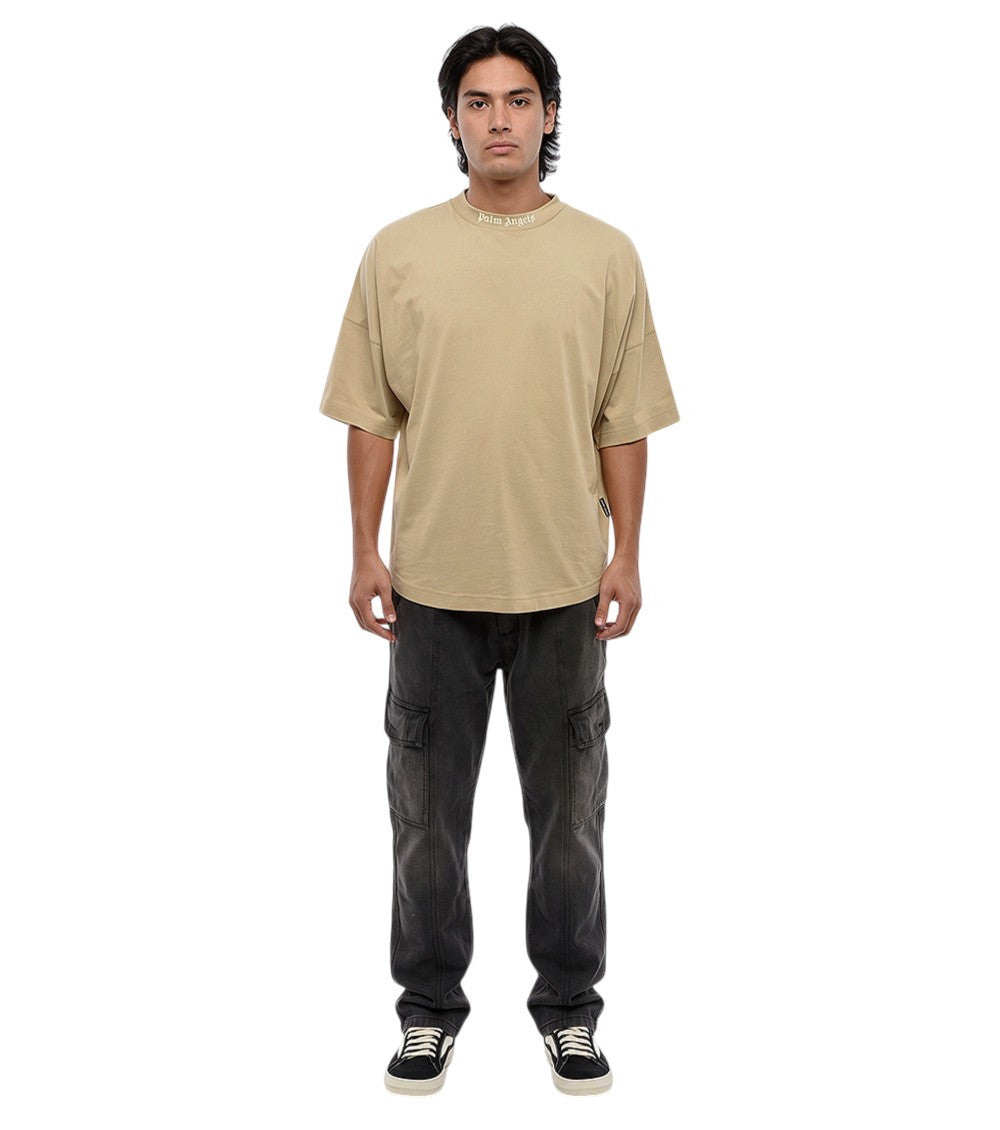 Beige Crew Neck T-Shirt 1