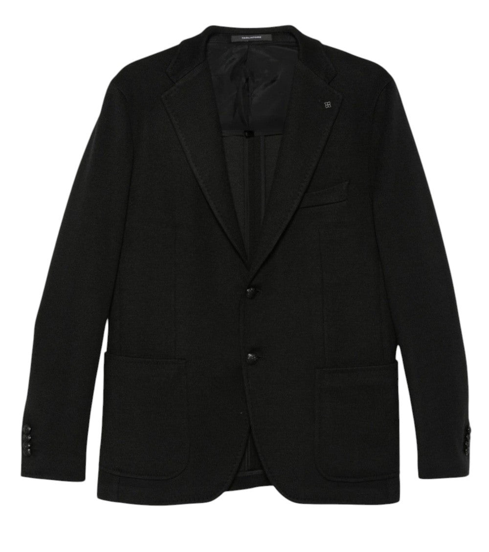 Black Notched Lapel Blazer 1