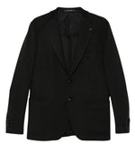 Black Notched Lapel Blazer 1