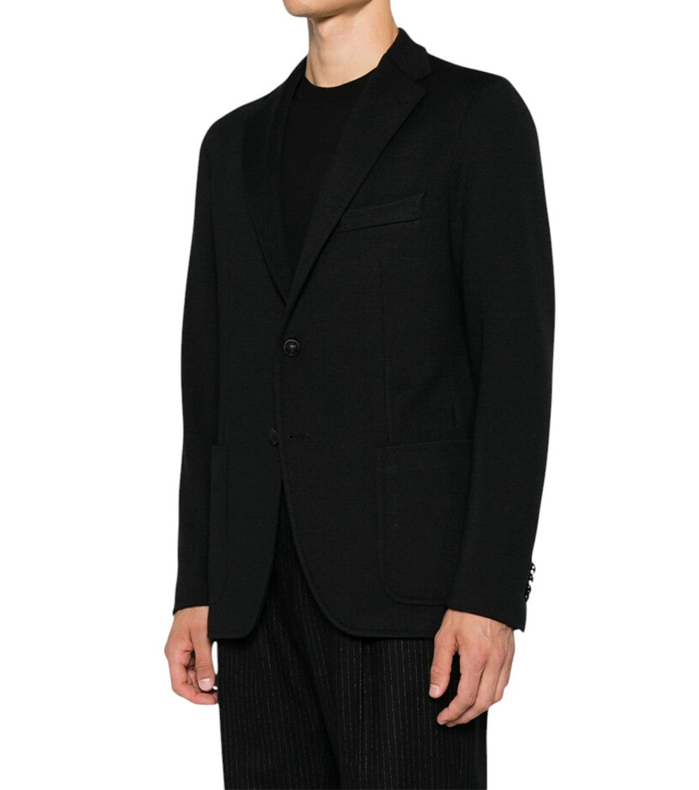Black Notched Lapel Blazer 2