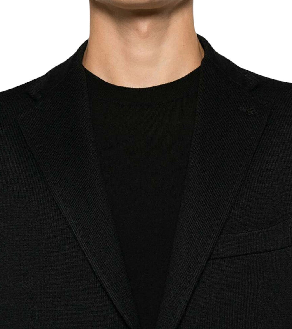 Black Notched Lapel Blazer 4